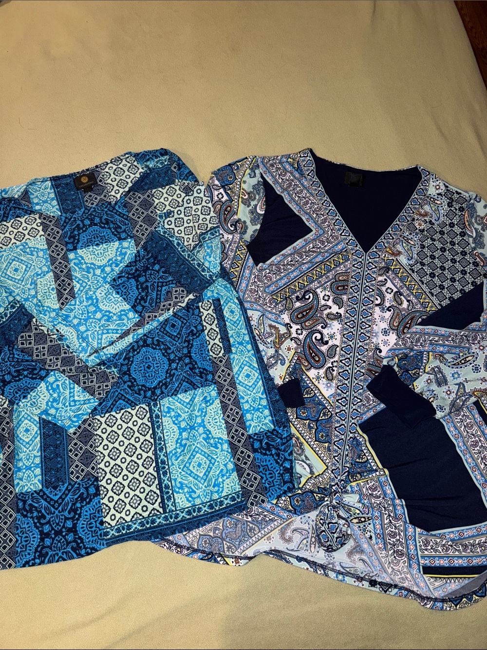 Set of two Bohemian tops by JM Collection .